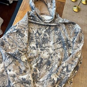 Aeropostale Tan and Gray Patterned Hooded Sweatshirt